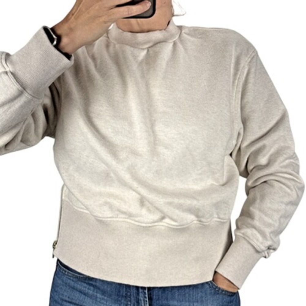 Varley Womens Eton Sweat Side Zip Sweatshirt Size S Cream Peached Sweat